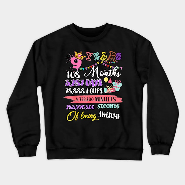 Teacher 9th Birthday For Girls 9 Years Old Being Crewneck Sweatshirt by Tianna Bahringer